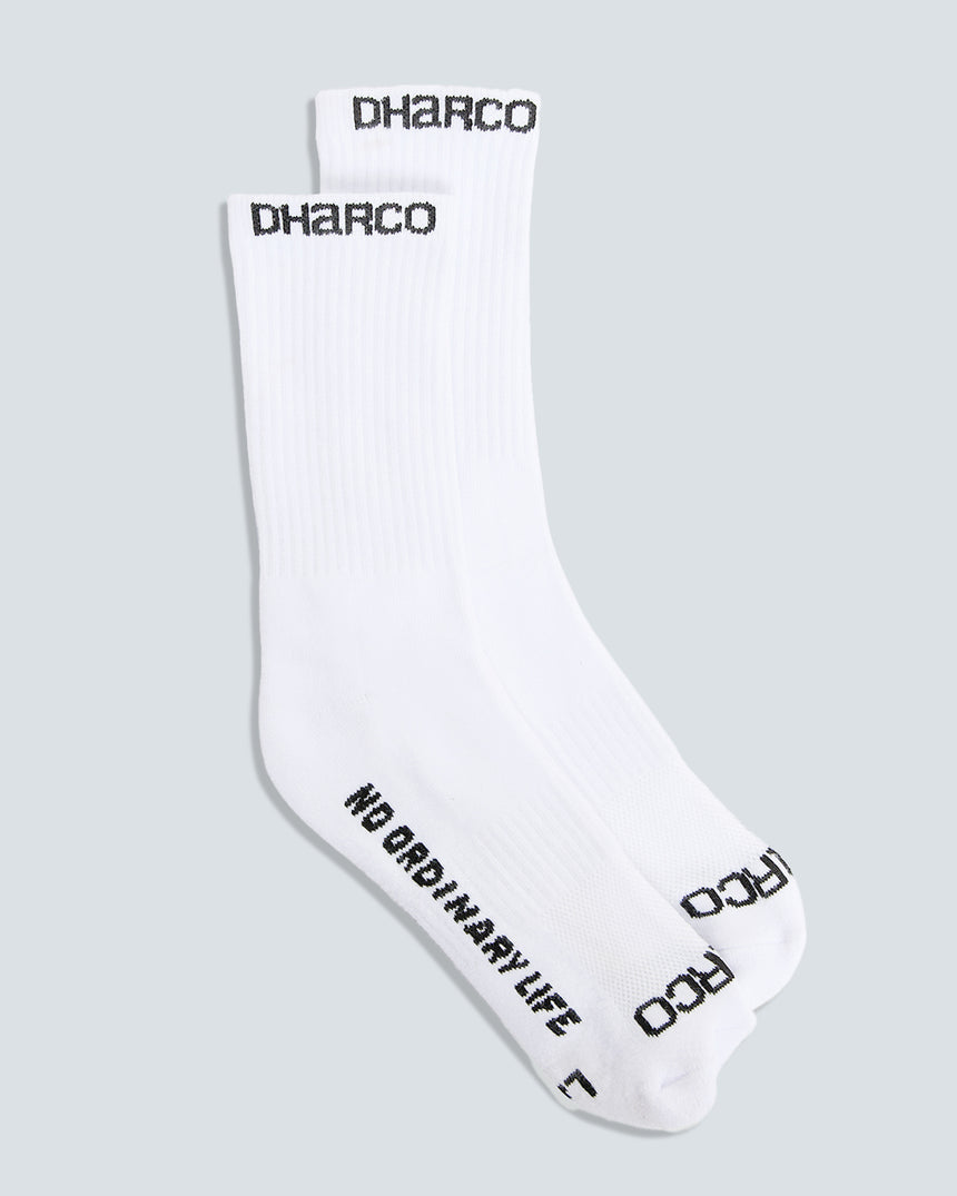 DHaRCO CREW SOCKS | WHITE L/XL