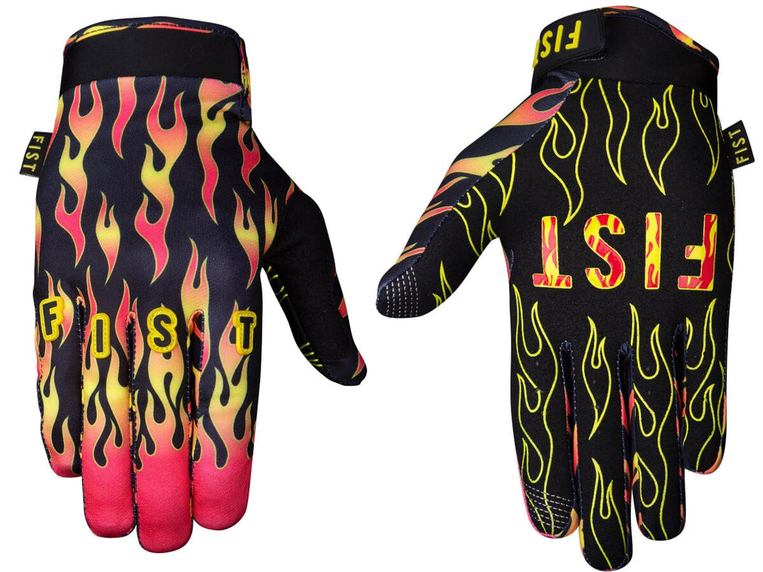 Fist Strapped Flaming Hawt Gloves