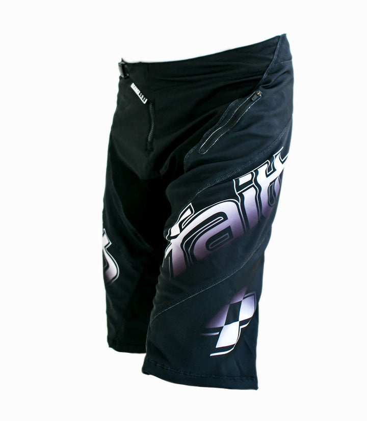 Faith Race Short 101 Black/White Fade with key pocket